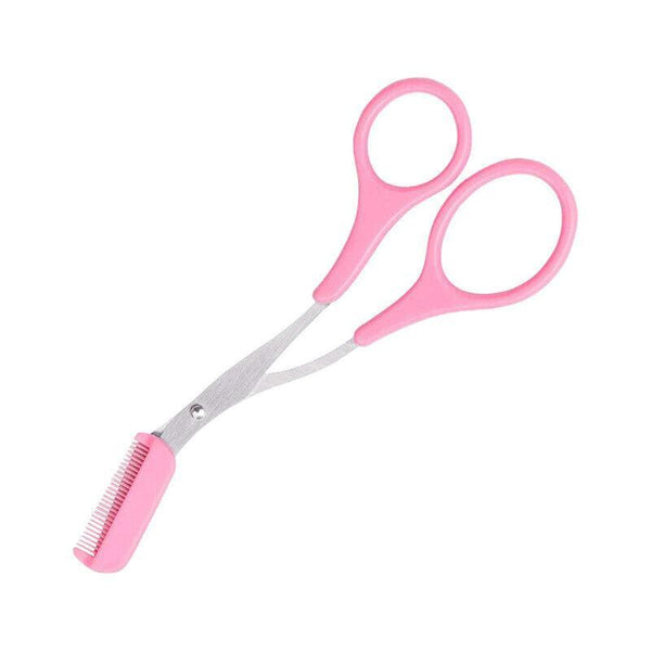 Eyebrow Scissors With Comb Stainless Steel Makeup Trimmer Beauty Tool 3 Colours Pink (Eyebrow Razor + Scissor) Other Makeup Tools & Accs.