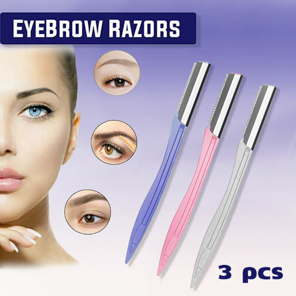 3 Piece Eyebrow Razor Kit For Women Facial Hair Removal And Brow Shaping Women's Shavers