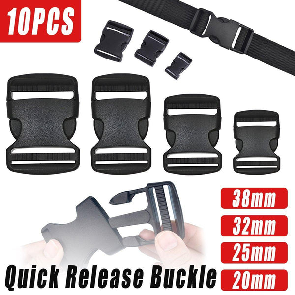 10Pcs Black Plastic Buckle Clips For School Bag Backpack Strap Multifunctional 32Mm Backpacks & Bags