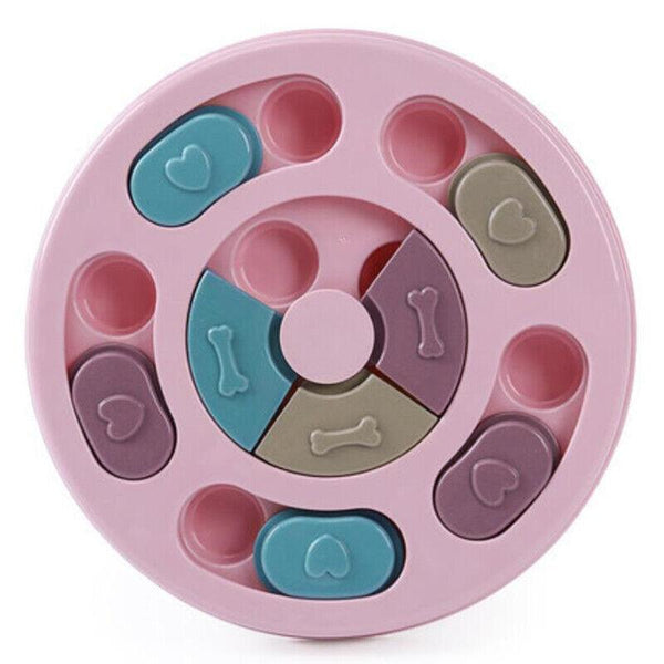 Dog Treat Dispenser Puppy Feeder Puzzle Game Interactive Toy Pet Training Supply Pink Dishes Feeders & Fountains