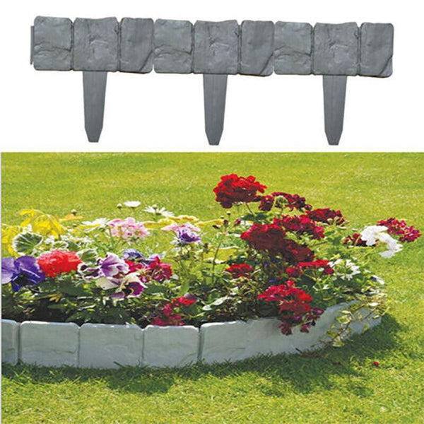 20Pcs Garden Fence Edging Plastic Lawn Border For Outdoor Yard Flower Bed Black Garden Edging & Borders
