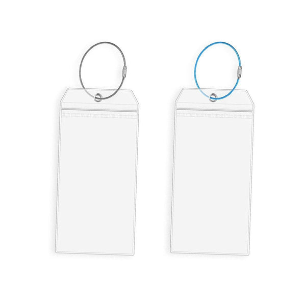 Cruise Ship Holders Zip Pouch Keyring Steel Wire Cable 2Pcs Luggage Tags