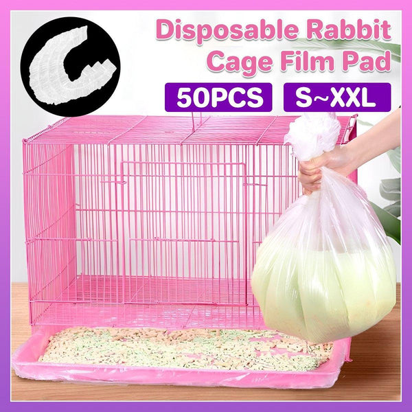 50Pcs Rabbit Cage Liners Disposable Plastic Mat Films Hamster Cleaning Pad Small Animal Supplies