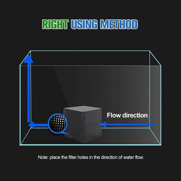 Eco Aquarium Carbon Filter For Fish Tank Water Purifier Cube Cleaner 10X10x10cm Aquariums