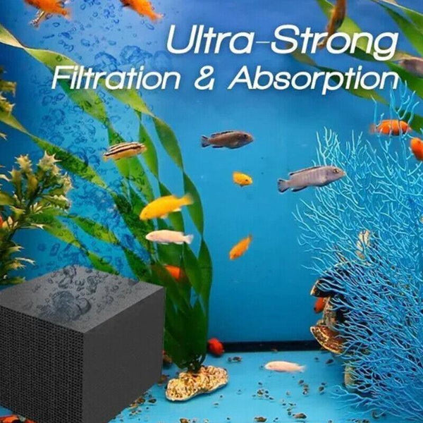 Eco Aquarium Carbon Filter For Fish Tank Water Purifier Cube Cleaner 10X10x10cm Aquariums