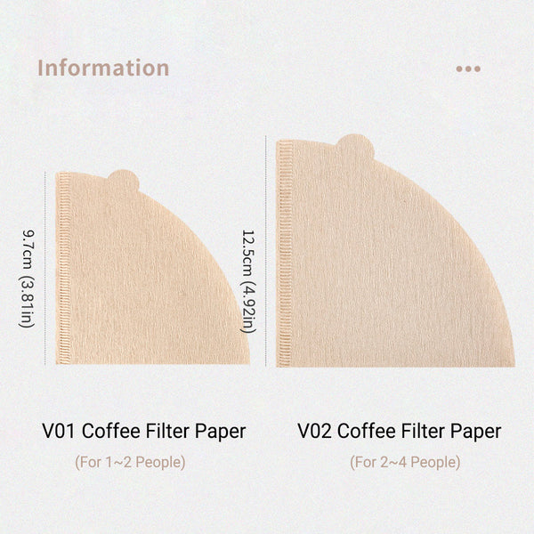 100Pcs Coffee Filter Paper Drip Cone Funnel Handmade Filters For Machine V01 Coffee Tea & Espresso Parts
