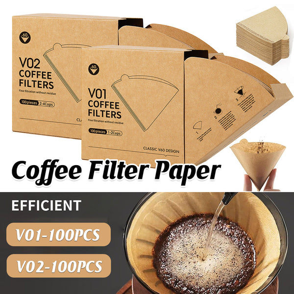 100Pcs Coffee Filter Paper Drip Cone Funnel Handmade Filters For Machine V02 100Pcs Espresso & Cappuccino Machines