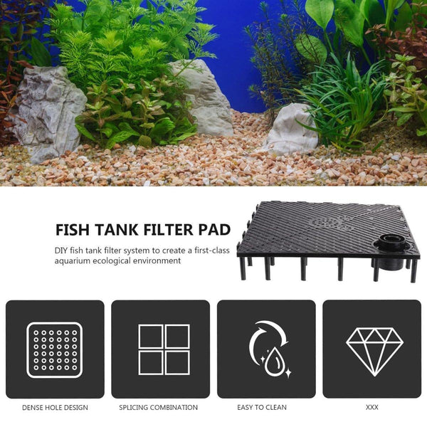 Fish Tank Aquarium Under Gravel Filter System Safe Filtration Plate Board Kit Black 10Pcs Aquariums