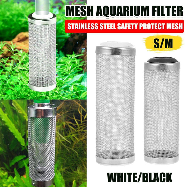 4X Stainless Steel Shrimp Filter Guard Aquarium Intake Protector Fish Safe Mesh Black 4Pcs (12Mm) Aquariums