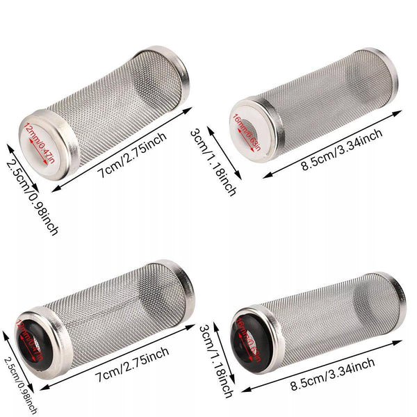 4X Stainless Steel Shrimp Filter Guard Aquarium Intake Protector Fish Safe Mesh Black 4Pcs (12Mm) Aquariums