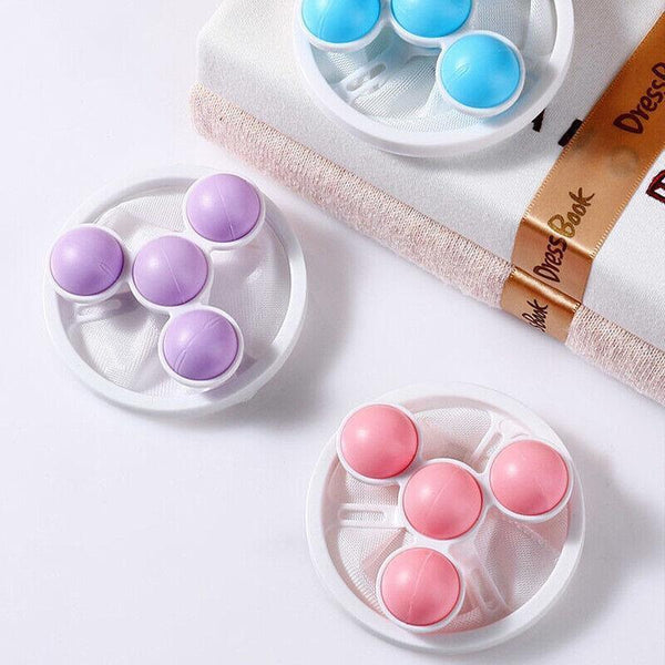 2 Pcs Reusable Hair Lint Catcher Removal Net Bag Wash Machine Float Filter Pink Laundry Bags