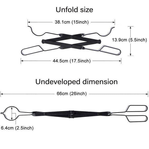 Folding Fireplace Tongs Grip Pit Pliers Outdoor Indoor Tools Durable Fireplace & Stove Accessories