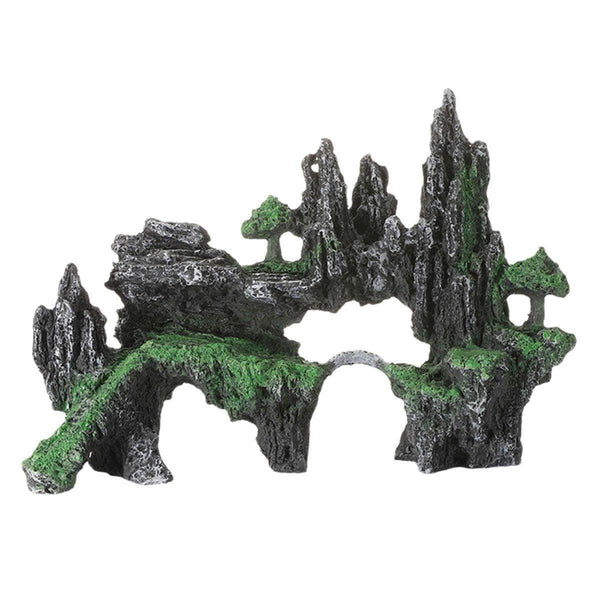Aquarium Decoration Rock Cave Stone Ornament Fish Tank Mountain View Aquariums