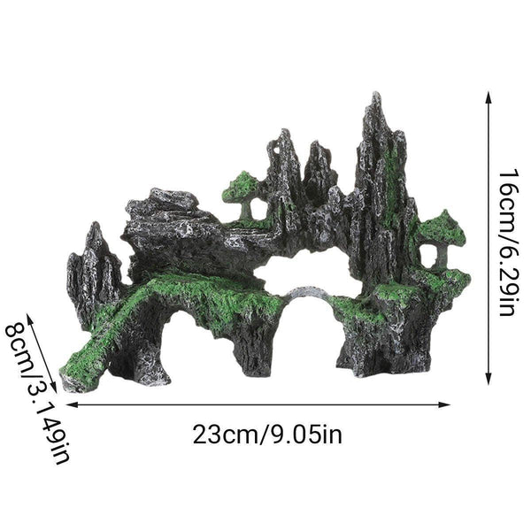 Aquarium Decoration Rock Cave Stone Ornament Fish Tank Mountain View Aquariums