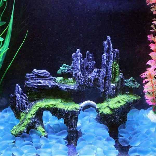Aquarium Decoration Rock Cave Stone Ornament Fish Tank Mountain View Aquariums