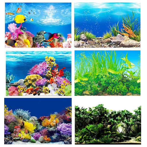 Aquarium Background Fish Tank Wallpaper Double Sided Decoration Sticker Paper H 40Cmx62cm Aquariums