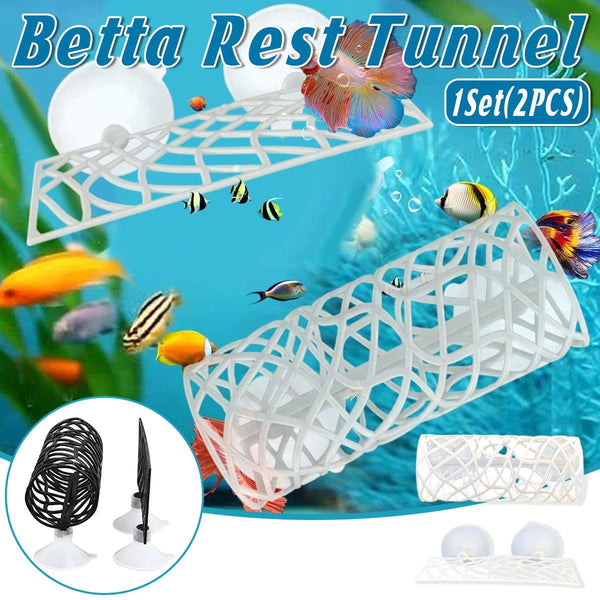 Aquarium Fish Resting Tunnel Hiding House For Betta Shrimp Small Tank Decor Black Decorations