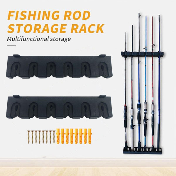 Wall Mounted Fishing Rod Holder Display Rack Sturdy Storage Stand Rod Rests & Holders
