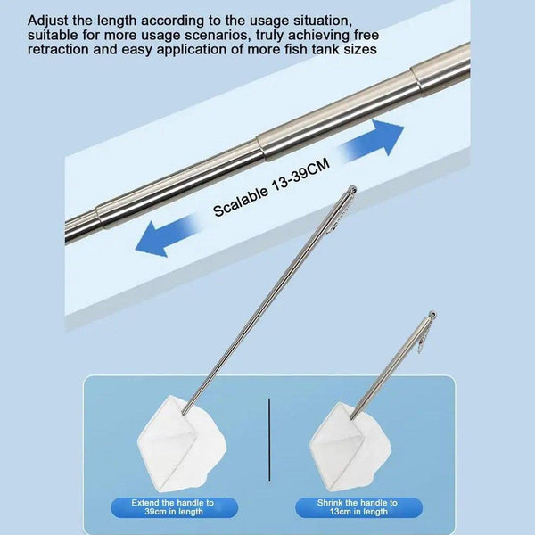 Retractable Fish Net For Tank Pocket Fishing With Handle Aquarium Tools Square Aquariums