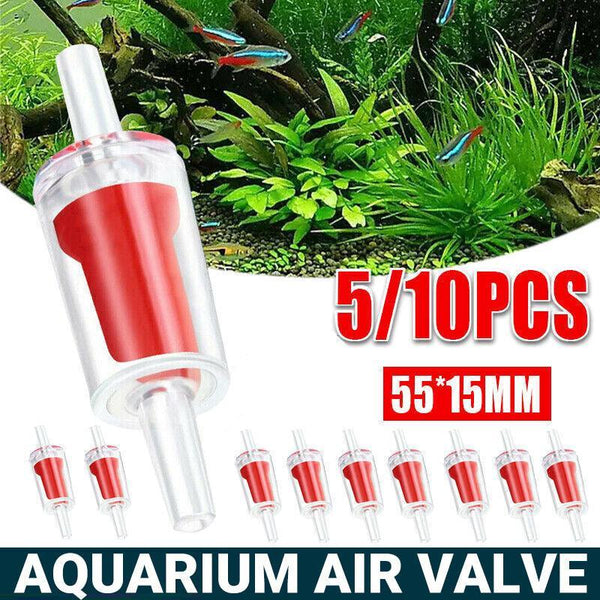 Check Valve Fish Tank Aquarium Air Pump Silicone Non Return One Way Airline 5Pcs Aquariums