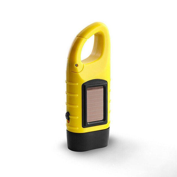 Hand Crank Solar Powered Rechargeable Led Camping Emergency Flashlight Black Flashlights