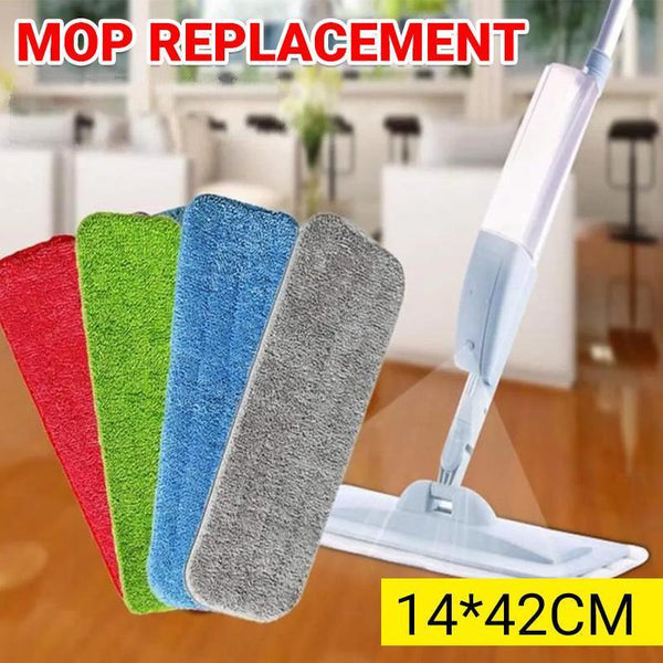 Replacement Microfiber Flat Mop Head Refill Floor Cleaning Pads Absorbent Cloths Blue Mop & Broom Accessories