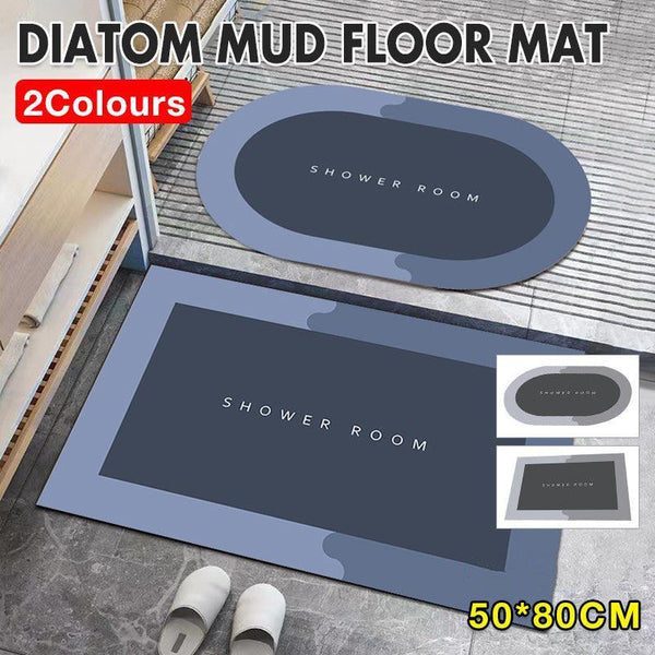 50X80cm Super Absorbent Floor Mat Soft Quick Drying Non Slip Diatom Mud Bath Grey Oval Bath Mats Rugs & Toilet Covers
