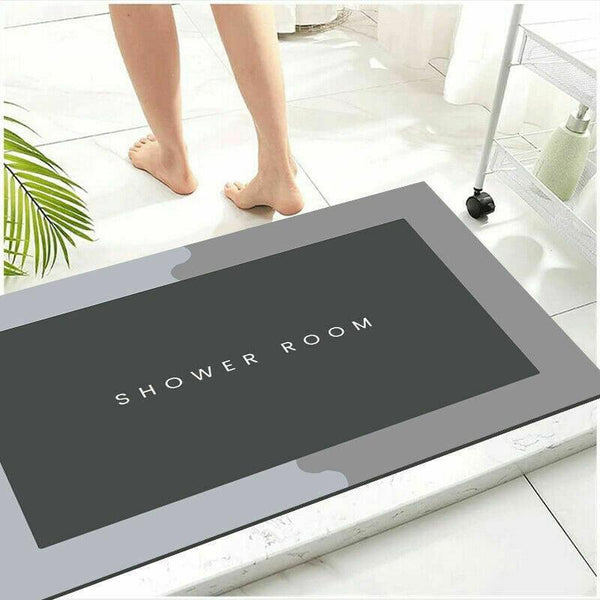50X80cm Super Absorbent Floor Mat Soft Quick Drying Non Slip Diatom Mud Bath Grey Oval Bath Mats Rugs & Toilet Covers