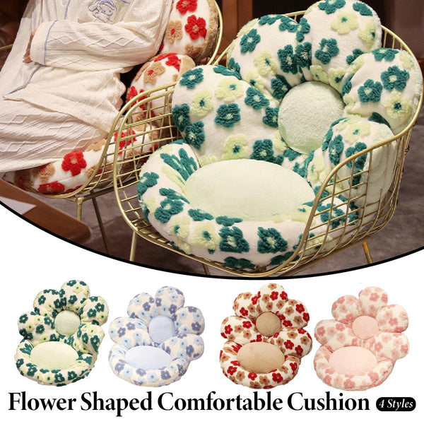 Cute Soft Seat Cushion Flower Shaped Lazy Sofa Pad For Office Chairs And Home Use Green Cushions & Decorative Pillows