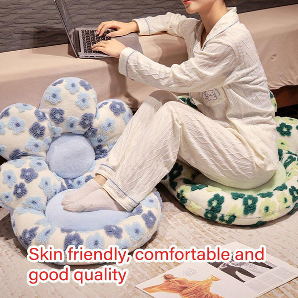 Cute Soft Seat Cushion Flower Shaped Lazy Sofa Pad For Office Chairs And Home Use Green Cushions & Decorative Pillows