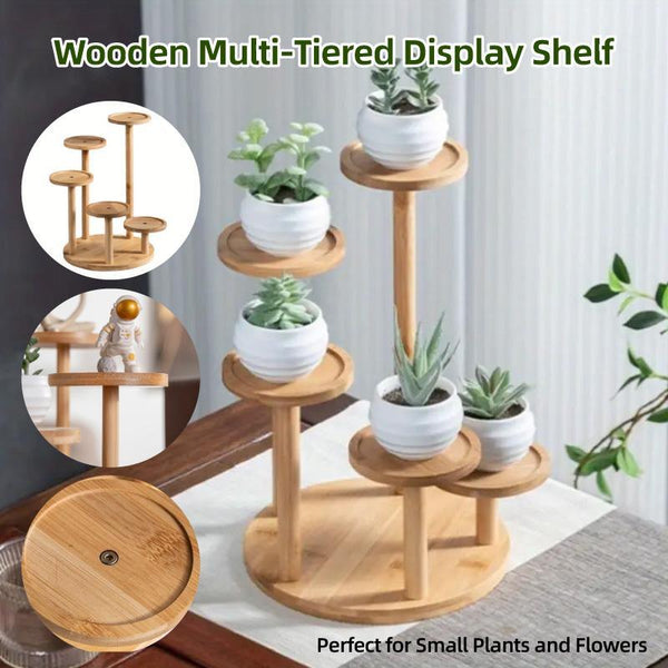 Round Tabletop Flower Stand Balcony Storage Shelf Display Rack Indoor Outdoor Display Stands