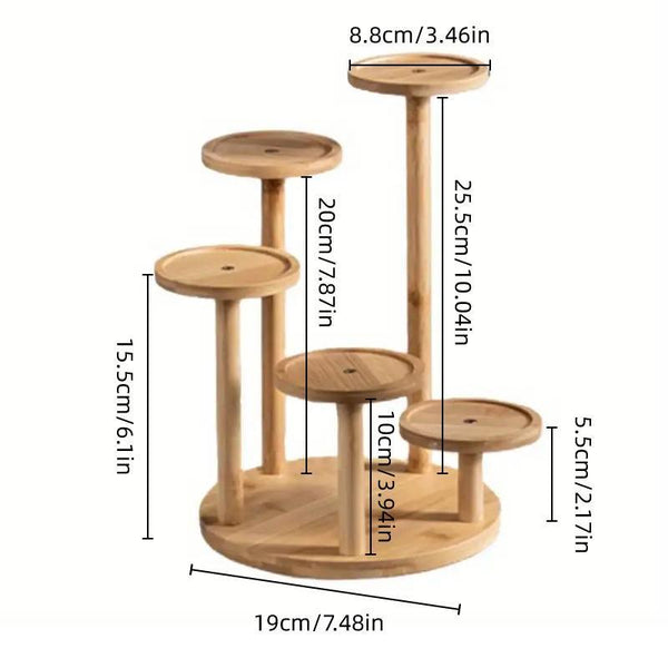 Round Tabletop Flower Stand Balcony Storage Shelf Display Rack Indoor Outdoor Display Stands