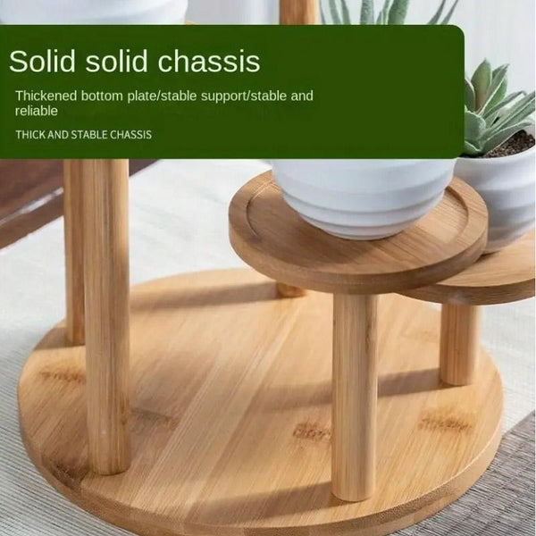 Round Tabletop Flower Stand Balcony Storage Shelf Display Rack Indoor Outdoor Display Stands