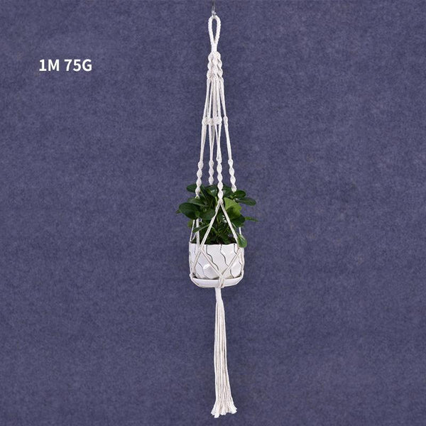 Macrame Plant Flower Pot Holder Hanger Hanging Planter Basket Hemp Rope Braided #17 Planters & Vases