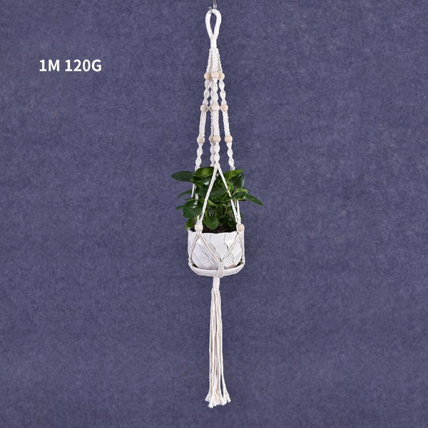 Macrame Plant Flower Pot Holder Hanger Hanging Planter Basket Hemp Rope Braided #17 Planters & Vases