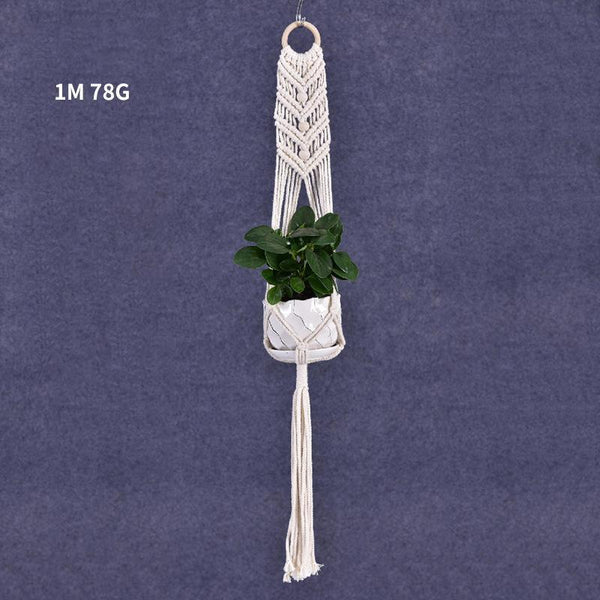 Macrame Plant Flower Pot Holder Hanger Hanging Planter Basket Hemp Rope Braided #17 Planters & Vases