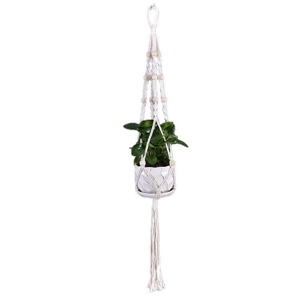 Macrame Plant Flower Pot Holder Hanger Hanging Planter Basket Hemp Rope Braided #17 Planters & Vases