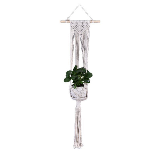 Macrame Plant Flower Pot Holder Hanger Hanging Planter Basket Hemp Rope Braided #17 Planters & Vases