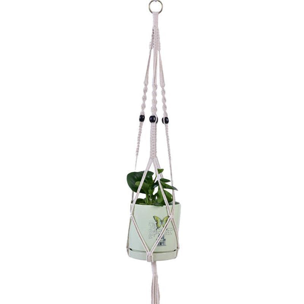 Macrame Plant Flower Pot Holder Hanger Hanging Planter Basket Hemp Rope Braided #17 Planters & Vases