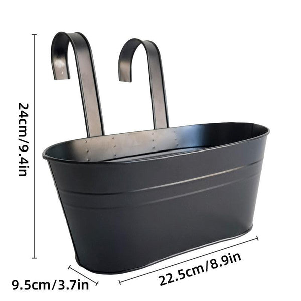 3Pcs Double Hooks Hanging Planter Basket For Balcony Fence Outdoor Garden Pots Planters & Vases