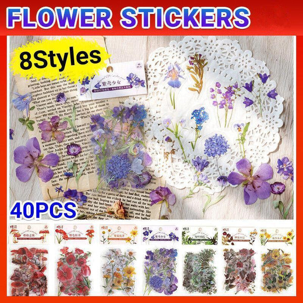 Scrapbooking Flower Stickers Pet Transparent Style B Scrapbooking Stickers