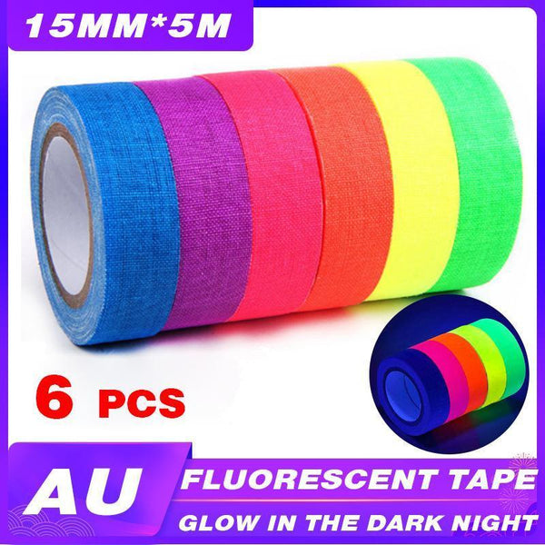 6X Luminous Fluorescent Tape Glow In The Dark Night Self Adhesive Sticker Strip Adhesive Tapes