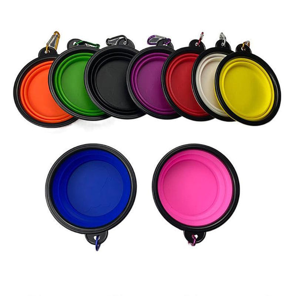 Collapsible Silicone Pet Bowl For Cat Dog Portable Food And Water Feeder Red Dishes Feeders & Fountains