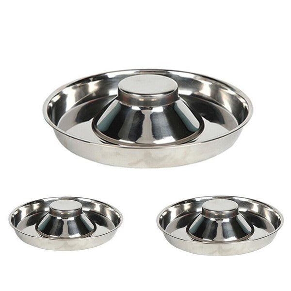 Stainless Steel Pet Bowl Slow Feeder Dish Puppy Dog Cat Food Feeding Weaning Dishes Feeders & Fountains