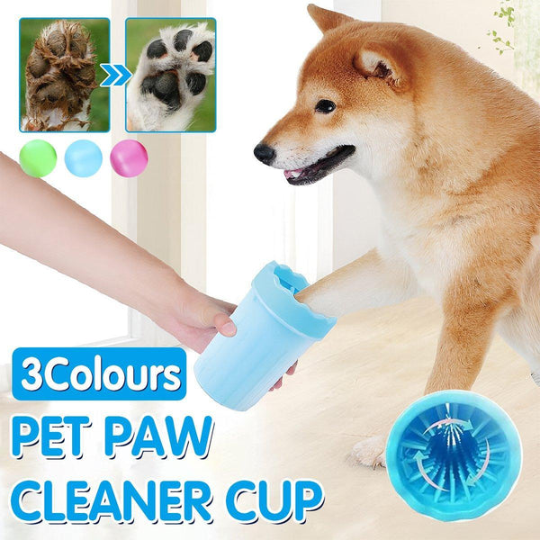 Dog Paw Cleaner Pet Cat Foot Washer Cup Feet Clean Brush Cleaning Paws Wash Tool Blue Dog Grooming