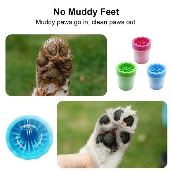 Dog Paw Cleaner Pet Cat Foot Washer Cup Feet Clean Brush Cleaning Paws Wash Tool Blue Dog Grooming