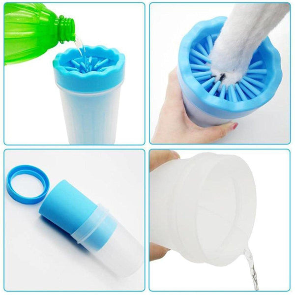 Dog Paw Cleaner Pet Cat Foot Washer Cup Feet Brush Cleaning Paws Tool Red Dog Grooming