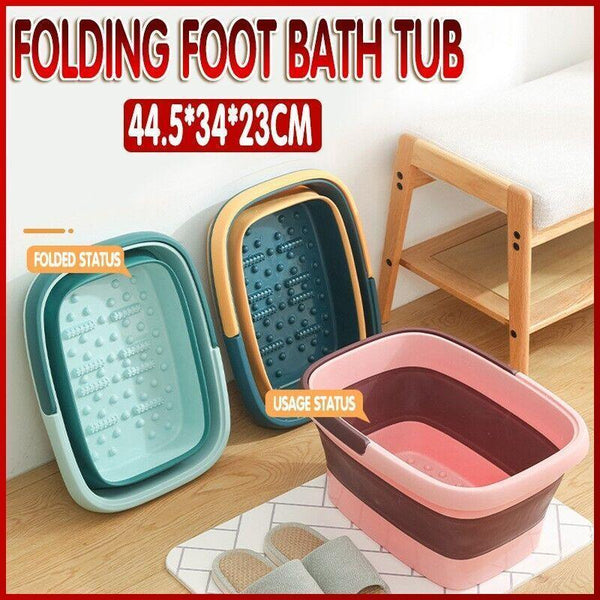 Folding Foot Spa Pedicure Bath Massage Tub Bucket Feet Basin Therapy Luxury Pink Other Massage
