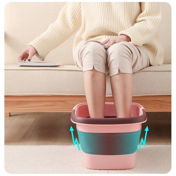 Folding Foot Spa Pedicure Bath Massage Tub Bucket Feet Basin Therapy Luxury Pink Other Massage