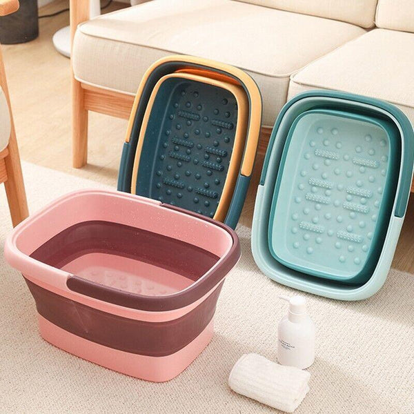 Folding Foot Spa Pedicure Bath Massage Tub Bucket Feet Basin Therapy Luxury Pink Other Massage